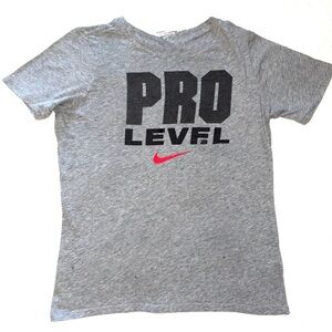 Nike Kids Gray T-Shirt with Black and Red Accents